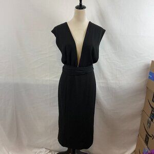 Fame & Partners Slinky Dress US 8 Black Tie Detail